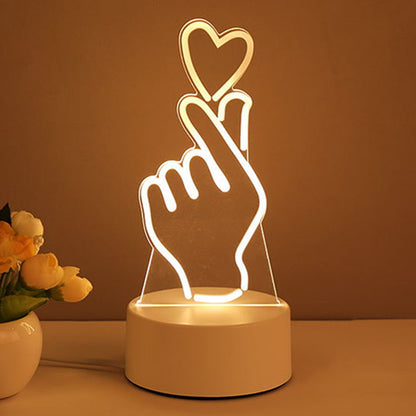 Lampe 3D en acrylique USB LED, veilleuse, panneau néon, décoration pour la maison, décoration de chambre, cadeaux pour les fêtes