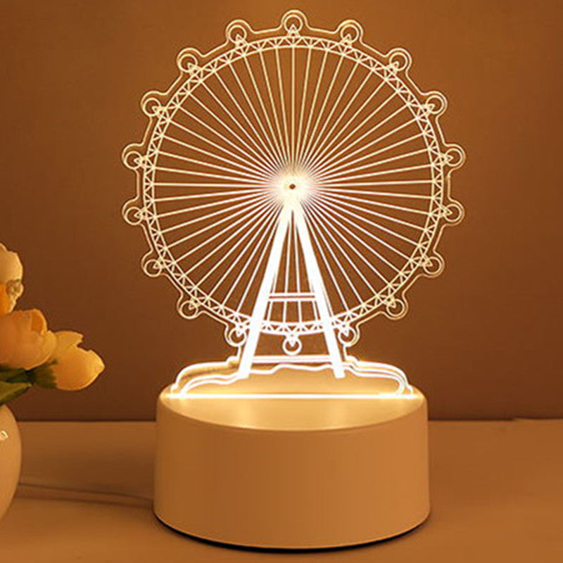 Lampe 3D en acrylique USB LED, veilleuse, panneau néon, décoration pour la maison, décoration de chambre, cadeaux pour les fêtes