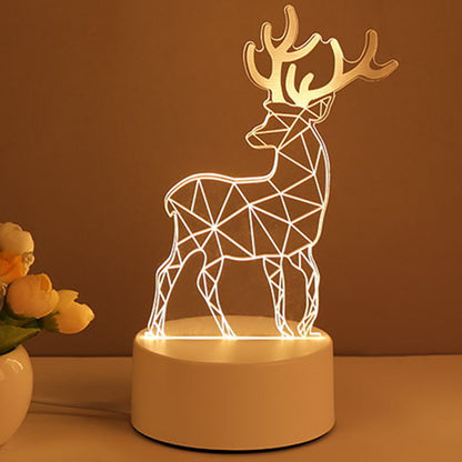 Lampe 3D en acrylique USB LED, veilleuse, panneau néon, décoration pour la maison, décoration de chambre, cadeaux pour les fêtes