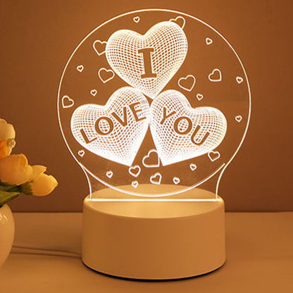 Lampe 3D en acrylique USB LED, veilleuse, panneau néon, décoration pour la maison, décoration de chambre, cadeaux pour les fêtes