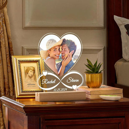 Cadeaux personnalisés pour les grandes occasions Lampe personnalisée avec photo et texte Veilleuse Femmes Hommes Couples Cadeaux d'anniversaire de mariage