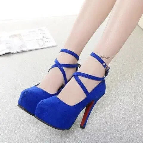 Sexy Classic High Heels Women's Sandals Summer Shoes Ladies Strappy Pumps Platform Heels Woman Ankle Strap Shoes