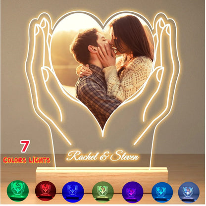 Cadeaux personnalisés pour les grandes occasions Lampe personnalisée avec photo et texte Veilleuse Femmes Hommes Couples Cadeaux d'anniversaire de mariage