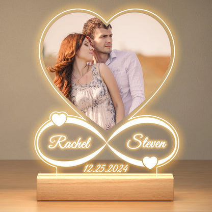 Cadeaux personnalisés pour les grandes occasions Lampe personnalisée avec photo et texte Veilleuse Femmes Hommes Couples Cadeaux d'anniversaire de mariage