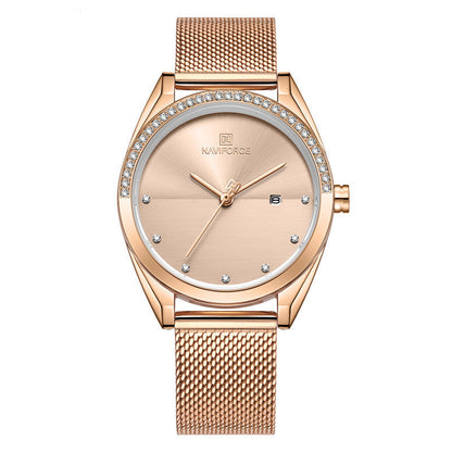 Montre à quartz pour femme avec calendrier étanche