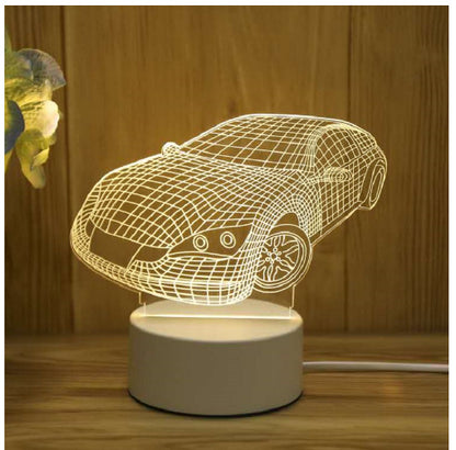 Lampe 3D en acrylique USB LED, veilleuse, panneau néon, décoration pour la maison, décoration de chambre, cadeaux pour les fêtes